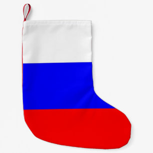 Weihnachtsfeiertage mit russischer Flagge Kleiner Weihnachtsstrumpf