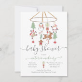 Weihnachtsfeiertage Mobile Baby Dusche Einladung (Vorderseite)