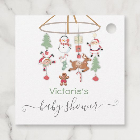 Weihnachtsfeiertage Mobile Baby Dusche Geschenkanhänger (Rückseite)