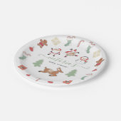 Weihnachtsfeiertage Mobile Baby Dusche Pappteller (Schrägansicht)