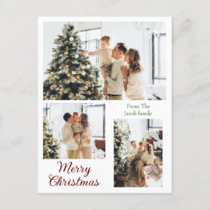 Weihnachtsfeiertage Moderne Typografie Drei Fotos Feiertagspostkarte