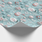 Weihnachtsfeiertage Modernes Blau Geschenkpapier (Ecke)