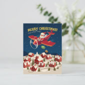 Weihnachtsfeiertage nach dem Flugzeug Postkarte (Stehend Vorderseite)