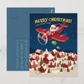 Weihnachtsfeiertage nach dem Flugzeug Postkarte (Vorne/Hinten)