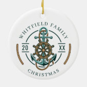 Weihnachtsfeiertage Nautic Keramik Ornament (Hinten)