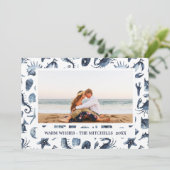 Weihnachtsfeiertage Nautic Landschaft Foto Feiertagskarte (Stehend Vorderseite)