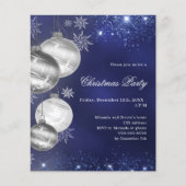 Weihnachtsfeiertage Navy-Silber-Bauble-Party Einla (Vorderseite)