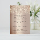 Weihnachtsfeiertage Neujahr Party Rose Gold Einladung (Stehend Vorderseite)