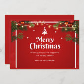 Weihnachtsfeiertage Nichtfoto Grüne Vintag Feiertagskarte (Vorne/Hinten)