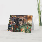 Weihnachtsfeiertage Niedlich Schokolade Labrador W Karte (Vorderseite)