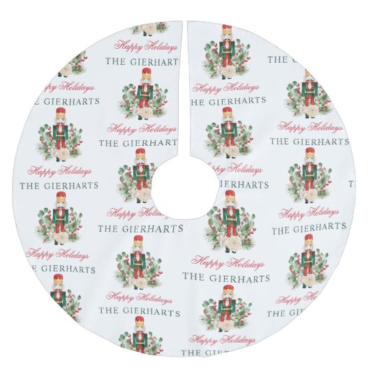 Weihnachtsfeiertage Nutcracker Familienskript Polyester Weihnachtsbaumdecke (Vorderseite)