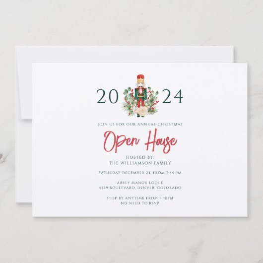 Weihnachtsfeiertage Nutcracker Open House Party Einladung (Vorderseite)