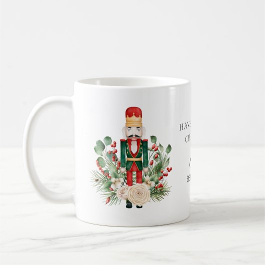 Weihnachtsfeiertage Nutcracker Skript Personalisie Kaffeetasse (Links)