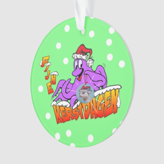 Weihnachtsfeiertage Octopus Cartoon Ornament (Vorderseite)