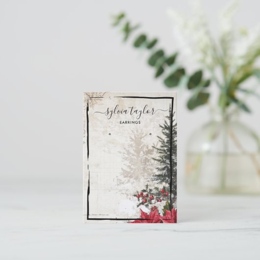 Weihnachtsfeiertage Ohrrahmen-Anzeige Logo hinzufü Visitenkarte (Stehend Vorderseite)