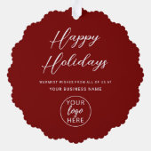 Weihnachtsfeiertage Ornament Karte (Rückseite)