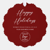 Weihnachtsfeiertage Ornament Karte (Vorderseite)