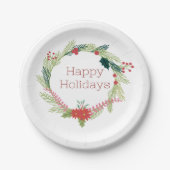 Weihnachtsfeiertage Pappteller (Vorderseite)