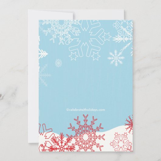 Weihnachtsfeiertage Party Einladung SNOWMAN NIEDLI (Rückseite)