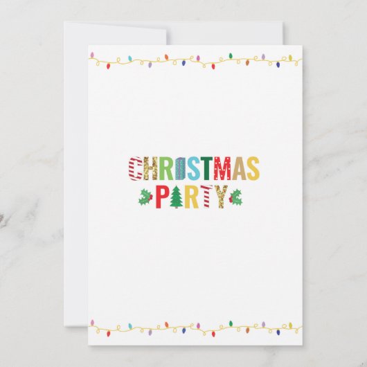 Weihnachtsfeiertage Party Treppenleuchten Festlich Einladung (Rückseite)