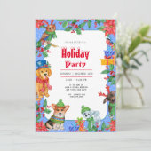 Weihnachtsfeiertage Party Wasserfarbe Einladung (Stehend Vorderseite)