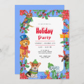 Weihnachtsfeiertage Party Wasserfarbe Einladung (Vorne/Hinten)
