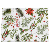 Weihnachtsfeiertage Pine Red Berries Botanischer G Große Geschenktüte (Vorderseite)
