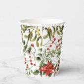 Weihnachtsfeiertage Pine Red Berries Botanischer G Pappbecher (Rechts)