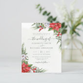 Weihnachtsfeiertage Poinsettia Einladung (Stehend Vorderseite)