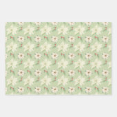 Weihnachtsfeiertage Poinsettias Holly Berries Geschenkpapier Set (Vorderseite)