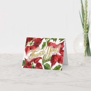 Weihnachtsfeiertage Poinsettias Vielen Dank Dankeskarte