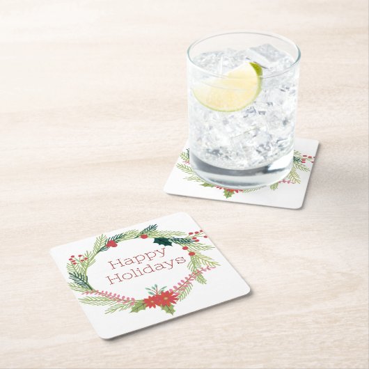 Weihnachtsfeiertage Rechteckiger Pappuntersetzer (Vor Ort)