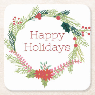 Weihnachtsfeiertage Rechteckiger Pappuntersetzer