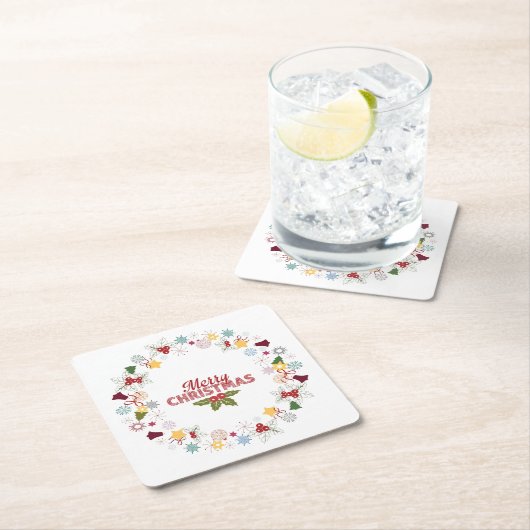 Weihnachtsfeiertage Rechteckiger Pappuntersetzer (Vor Ort)