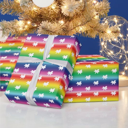 Weihnachtsfeiertage Regenbogenschneeflocken Muster Geschenkpapier (Feiertage)