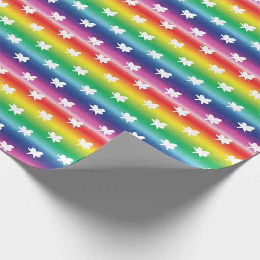 Weihnachtsfeiertage Regenbogenschneeflocken Muster Geschenkpapier (Ecke)