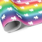Weihnachtsfeiertage Regenbogenschneeflocken Muster Geschenkpapier (Rolleneckpunkt)