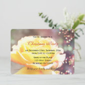 Weihnachtsfeiertage Rosa Blume Weihnachten Party Einladung (Stehend Vorderseite)