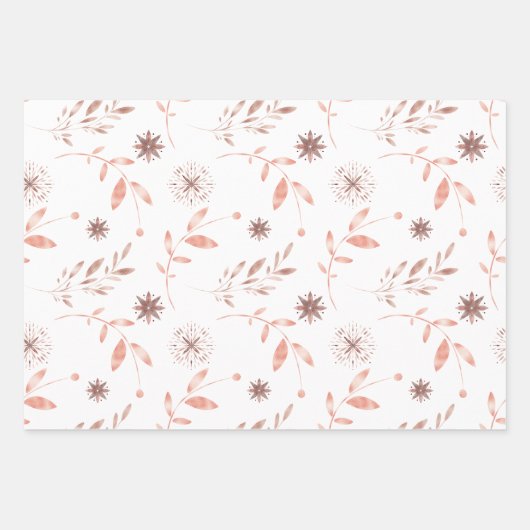 Weihnachtsfeiertage Rose Gold Blätter und Sterne (Vorderseite 3)