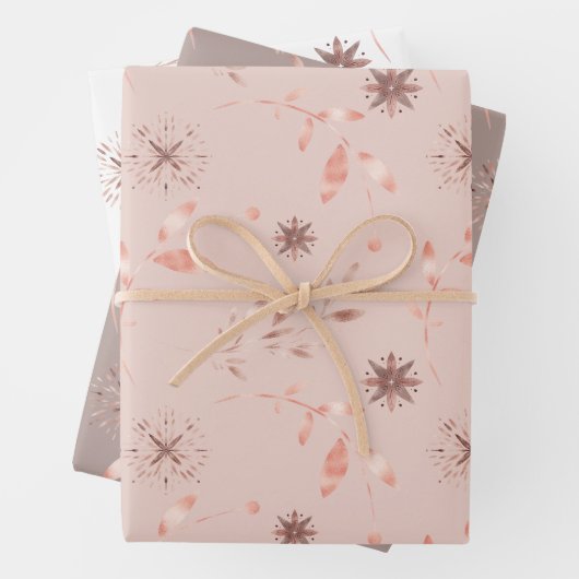 Weihnachtsfeiertage Rose Gold Blätter und Sterne (Beispiel)