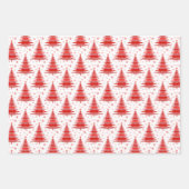 Weihnachtsfeiertage Rote Bäume Muster Geschenk Geschenkpapier Set (Vorderseite)