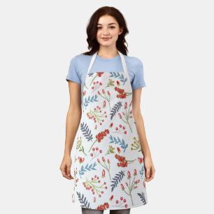 Weihnachtsfeiertage Rote Beeren weiß blau Schürze