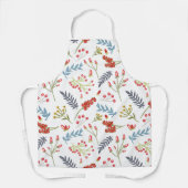 Weihnachtsfeiertage Rote Beeren weiß blau Schürze (Vorderseite)