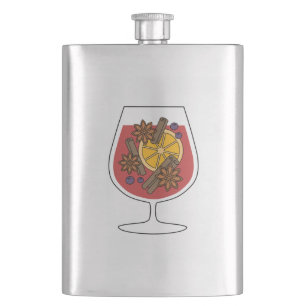 Weihnachtsfeiertage Roter Glühwein würziger Cockta Flachmann