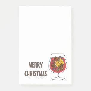 Weihnachtsfeiertage Roter Glühwein würziger Cockta Post-it Klebezettel
