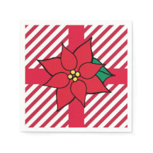 Weihnachtsfeiertage Rotes Poinsettia Party Napkins