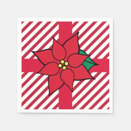 Weihnachtsfeiertage Rotes Poinsettia Party Napkins Serviette