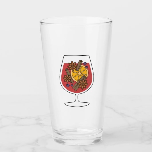 Weihnachtsfeiertage Rotweinwürfel Glas (Vorderseite)