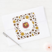 Weihnachtsfeiertage Rotweinwürfel Quadratischer Aufkleber (Umschlag)