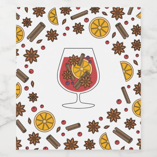 Weihnachtsfeiertage Rotweinwürfel Weinetikett (Einzelnes Label)